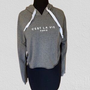C'EST LA VIE Paris Crop Top Hoodie  4588